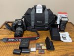 Canon EOS 7D Mark ii Camera EF 55-300mm & Ef 28-135 Lens Bat Charger + flash Bag