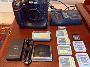 Nikon D4 Digital SLR Camera Body w/ XQD and CF Cards - Good Condition